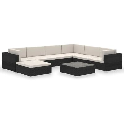 VIDAXL Elegantes Terrassenmöbel-Set - Schwarz VIDAXL Elegantes Terrassenmöbel-Set - Schwarz