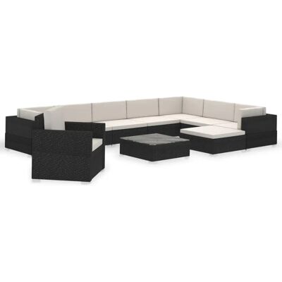 VidaXL Outdoormöbelset - 8-Sitzer Eckcouch - Feuerstelle VidaXL Outdoormöbelset - 8-Sitzer Eckcouch - Feuerstelle
