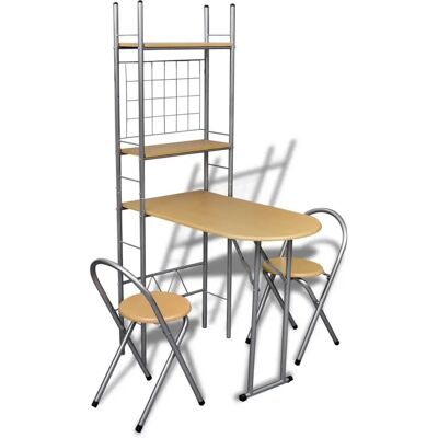 vidaXL Ensemble de Bar pour Petit Espace avec 2 Chaises Pliantes vidaXL Ensemble de Bar pour Petit Espace avec 2 Chaises Pliantes