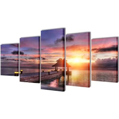 vidaXL Lærred Vægkunst-Set - Tropisk Strand - 200x100cm vidaXL Lærred Vægkunst-Set - Tropisk Strand - 200x100cm