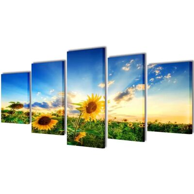 vidaXL Sonnenblume 200x100cm Wandkunst-Set - Leinwanddeko vidaXL Sonnenblume 200x100cm Wandkunst-Set - Leinwanddeko