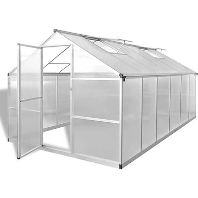 vidaXL Aluminium-Gewächshaus - 9,025 m² - Mit Fundamentrahmen vidaXL Aluminium-Gewächshaus - 9,025 m² - Mit Fundamentrahmen