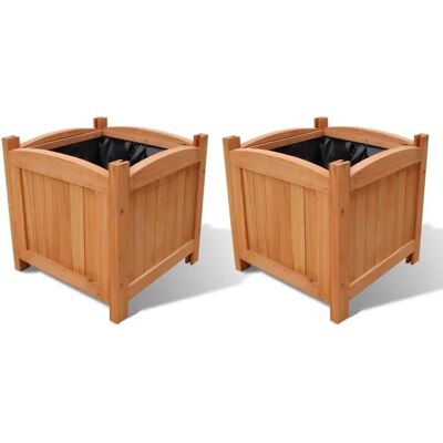 vidaXL Holzhochbeet 30x30x30 cm Set aus 2 Gartenpflanzgefäßen Blumentöpfe Kisten vidaXL Holzhochbeet 30x30x30 cm Set aus 2 Gartenpflanzgefäßen Blumentöpfe Kisten