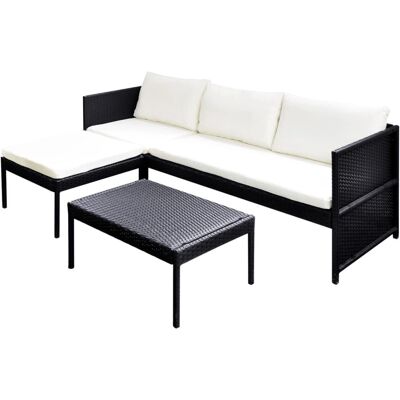 VidaXL Outdoor Möbelset - Stilvolle Rattansofa, Tisch & Kissen VidaXL Outdoor Möbelset - Stilvolle Rattansofa, Tisch & Kissen