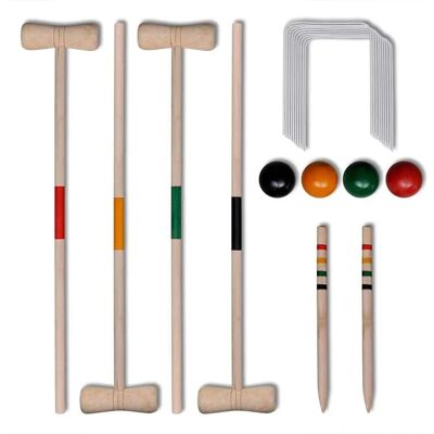 VidaXL 4-Spieler Holz-Croquet-Set - Gartenspiel VidaXL 4-Spieler Holz-Croquet-Set - Gartenspiel