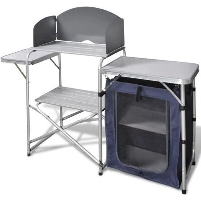 vidaXL Faltbare Camping Küchen-Einheit mit Windschutz Aluminium - Camping Küchen-Einheit vidaXL Faltbare Camping Küchen-Einheit mit Windschutz Aluminium - Camping Küchen-Einheit