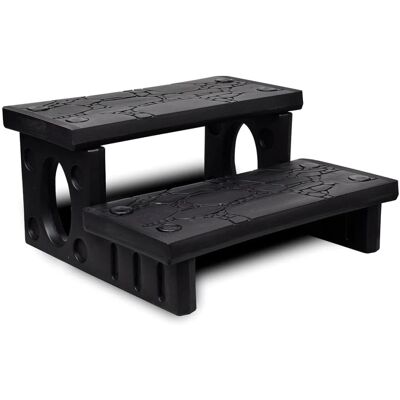 vidaXL Escaliers pour Spa Noirs Surface Antidérapante Solide - Échelle de Piscine et Jacuzzi vidaXL Escaliers pour Spa Noirs Surface Antidérapante Solide - Échelle de Piscine et Jacuzzi