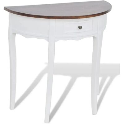 vidaXL Console Tafel met Laden en Bruin Blad - Bijzettafel vidaXL Console Tafel met Laden en Bruin Blad - Bijzettafel