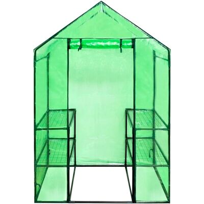 Serre vidaXL avec Étagères - Portable, Résistante aux UV et au Gel - 120x80x190cm Serre vidaXL avec Étagères - Portable, Résistante aux UV et au Gel - 120x80x190cm