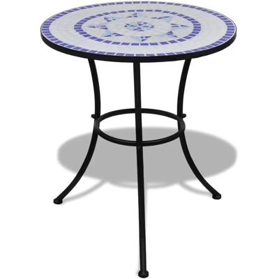 vidaXL Mozaikowy Stół 60cm niebieski i biały - Stół vidaXL Mozaikowy Stół 60cm niebieski i biały - Stół