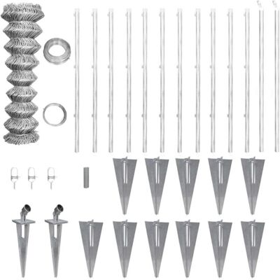 Valla metálica galvanizada con estacas para poste 25x1,25 m vidaXL Valla metálica galvanizada con estacas para poste 25x1,25 m vidaXL