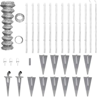 venda metálica galvanizada con estacas para postes 25x1,5 m vidaXL - Cerca venda metálica galvanizada con estacas para postes 25x1,5 m vidaXL - Cerca