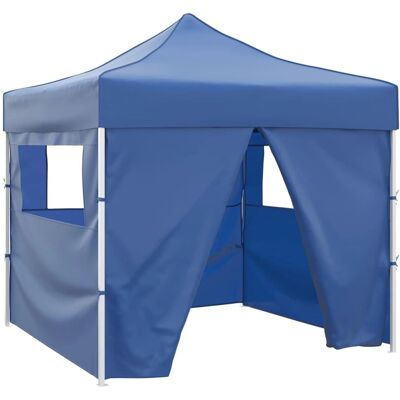 vidaXL 3x3m Faltzelt mit 4 Wänden Blau - Gartenzelt vidaXL 3x3m Faltzelt mit 4 Wänden Blau - Gartenzelt