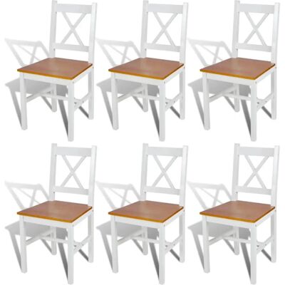VidaXL 271497 White and Natural Dining Chairs - Dining Chair VidaXL 271497 White and Natural Dining Chairs - Dining Chair