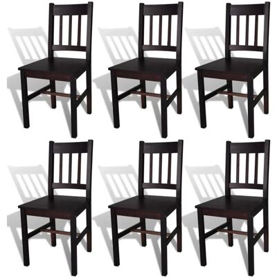 vidaXL 271499 Sedie da pranzo in pino marrone scuro - Sedia da pranzo vidaXL 271499 Sedie da pranzo in pino marrone scuro - Sedia da pranzo