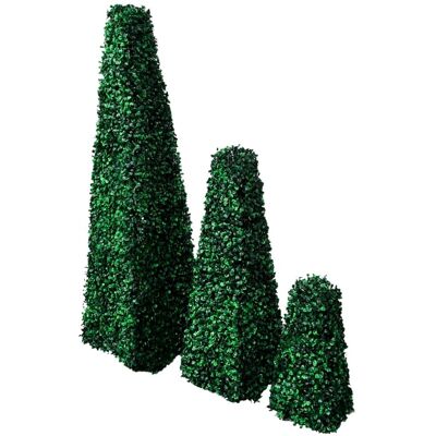 vidaXL Gartengehölz - Set aus 3 künstlichen Buchsbaum-Pyramidentopiarien vidaXL Gartengehölz - Set aus 3 künstlichen Buchsbaum-Pyramidentopiarien