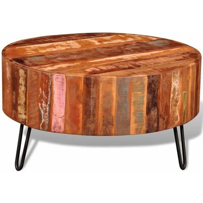 vidaXL Runder Couchtisch aus recyceltem Massivholz - Beistelltisch vidaXL Runder Couchtisch aus recyceltem Massivholz - Beistelltisch