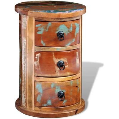 vidaXL Reclaimed Massives Holz Rundschrank - 3 Schubladen Vintage Rustikal vidaXL Reclaimed Massives Holz Rundschrank - 3 Schubladen Vintage Rustikal