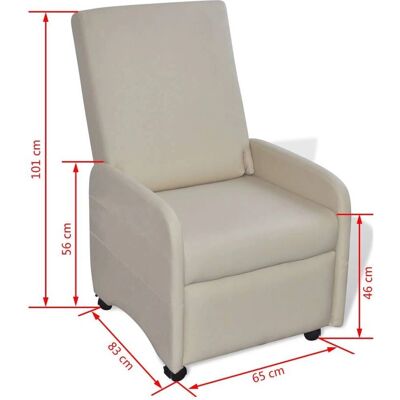 MAISONCHIC Poltrona Reclinabile Crema Design Moderno - Sedia MAISONCHIC Poltrona Reclinabile Crema Design Moderno - Sedia