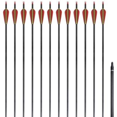 vidaXL 12x Standard Recurve Buepile 30" 0,76cm Kulfiber - Pile vidaXL 12x Standard Recurve Buepile 30" 0,76cm Kulfiber - Pile