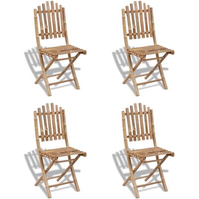 Ensemble de Chaises Pliantes en Bambou - vidaXL Ensemble de Chaises Pliantes en Bambou - vidaXL