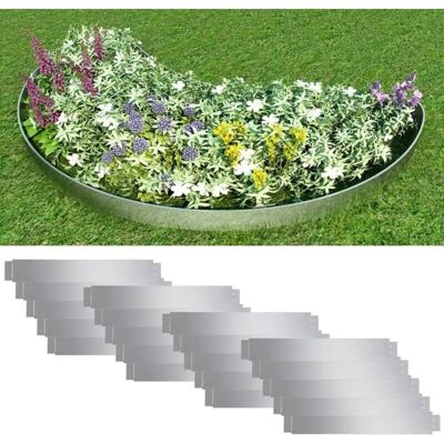 Set de 20 cercas de césped flexibles de acero galvanizado vidaXL - 100x14cm Borde de jardín Set de 20 cercas de césped flexibles de acero galvanizado vidaXL - 100x14cm Borde de jardín