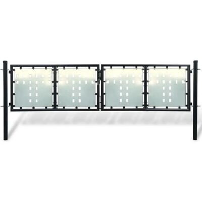 vidaXL Dubbele hekpoort 300x150cm Zwart met Slot - Tuinhek vidaXL Dubbele hekpoort 300x150cm Zwart met Slot - Tuinhek