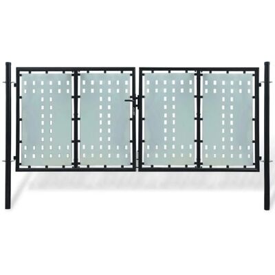 vidaXL Doppel-Tor Zauntor 300x175cm Schwarz - Zauntor vidaXL Doppel-Tor Zauntor 300x175cm Schwarz - Zauntor