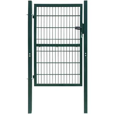vidaXL 2D Puerta de Valla de Jardín de Metal Malla de Alambre Verde con Cerradura vidaXL 2D Puerta de Valla de Jardín de Metal Malla de Alambre Verde con Cerradura