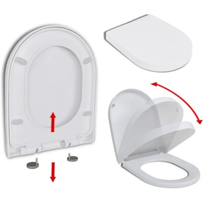 Couvercle de toilette vidaXL avec fermeture douce et libération rapide Blanc Carré - Toilette Couvercle de toilette vidaXL avec fermeture douce et libération rapide Blanc Carré - Toilette