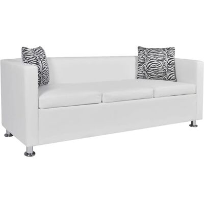 vidaXL 878166 Hvid 3-personers Sofa vidaXL 878166 Hvid 3-personers Sofa