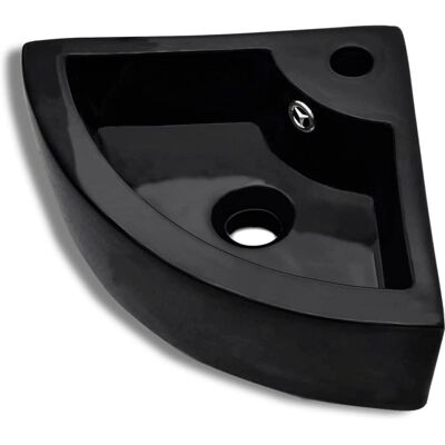 vidaXL Black Ceramic Washbasin 45x32x12.5cm - Bathroom Sink vidaXL Black Ceramic Washbasin 45x32x12.5cm - Bathroom Sink