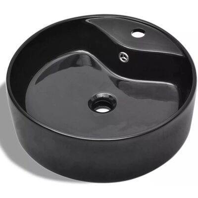 vidaXL ceramiczna umywalka do łazienki - Okrągła - Umywalka łazienkowa vidaXL ceramiczna umywalka do łazienki - Okrągła - Umywalka łazienkowa