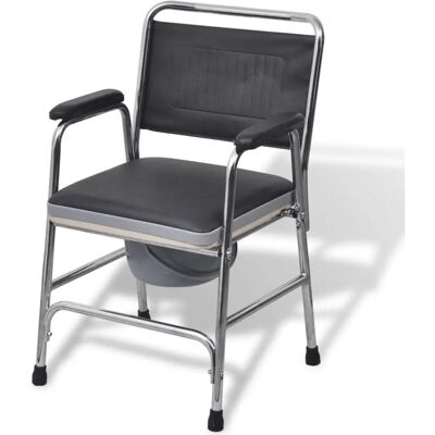 vidaXL Chaise de Toilette en Acier Noire - Supporte 100kg - Publicité vidaXL Chaise de Toilette en Acier Noire - Supporte 100kg - Publicité