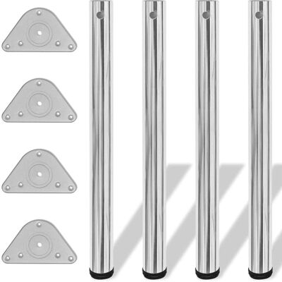 vidaXL 4x Højdejusterbare Bordben Chrome vidaXL 4x Højdejusterbare Bordben Chrome