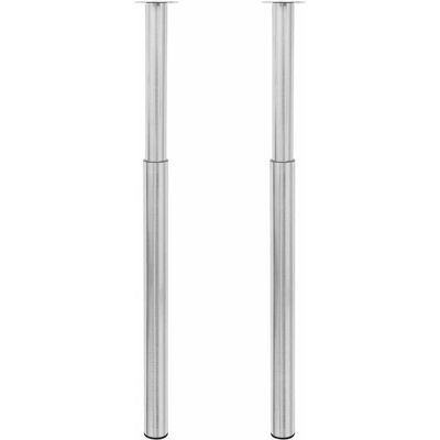 vidaXL 2 x Teleskopiske bordben børstet nikkel 710-1100mm vidaXL 2 x Teleskopiske bordben børstet nikkel 710-1100mm