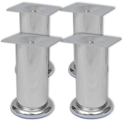 vidaXL 4 Pieds Ronds pour Canapé Chrome 120 mm - Publicité vidaXL 4 Pieds Ronds pour Canapé Chrome 120 mm - Publicité