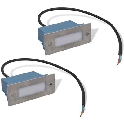 vidaXL 2 x LED eingebaut Treppenlicht Terrasse Garten Außen vidaXL 2 x LED eingebaut Treppenlicht Terrasse Garten Außen