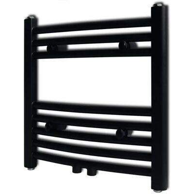 VidaXL Porte-serviettes en acier courbé noir - Radiateur de salle de bain 480x480 mm VidaXL Porte-serviettes en acier courbé noir - Radiateur de salle de bain 480x480 mm