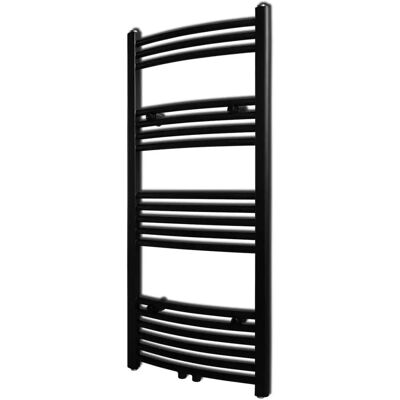 vidaXL Chauffe-eau en acier courbé - Radiateur pour salle de bain - Noir - 500 x 1160 mm vidaXL Chauffe-eau en acier courbé - Radiateur pour salle de bain - Noir - 500 x 1160 mm
