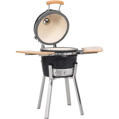vidaXL Barbacoa Kamado Humo Cerámica 81 cm NEGRO (41721) vidaXL Barbacoa Kamado Humo Cerámica 81 cm NEGRO (41721)
