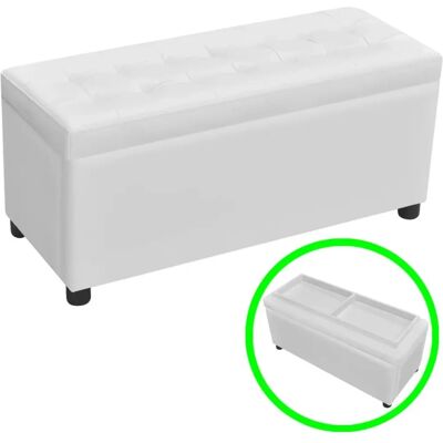 Banquette intérieure VidaXL - Coffre en cuir artificiel blanc - Publicité Banquette intérieure VidaXL - Coffre en cuir artificiel blanc - Publicité