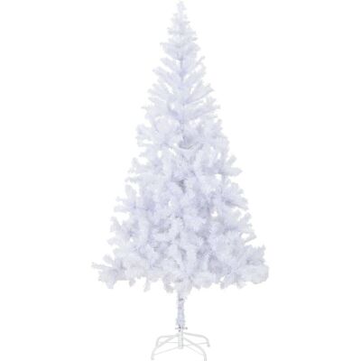 vidaXL Wit Kunstkerstboom 210cm met Stalen Standard - Kerstdecoratie vidaXL Wit Kunstkerstboom 210cm met Stalen Standard - Kerstdecoratie