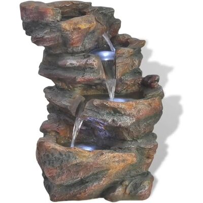 vidaXL Indoor Brunnen mit LED-Licht - Grau vidaXL Indoor Brunnen mit LED-Licht - Grau