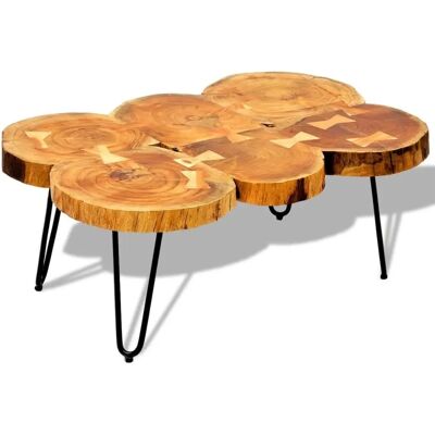 vidaXL Couchtisch - Massives Rosenholz - 35cm - 6 Scheiben - Beistelltisch vidaXL Couchtisch - Massives Rosenholz - 35cm - 6 Scheiben - Beistelltisch