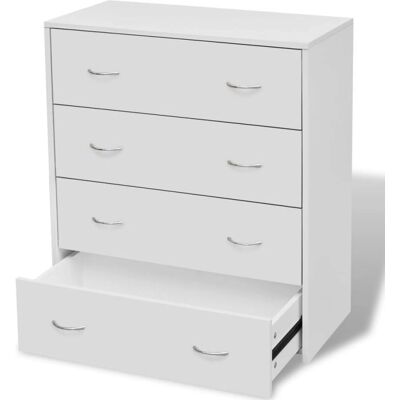 Buffet Blanc vidaXL avec 4 tiroirs - Buffet - Publicité Buffet Blanc vidaXL avec 4 tiroirs - Buffet - Publicité