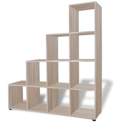 vidaXL Staircase Bookcase - 142cm Oak Storage Shelf vidaXL Staircase Bookcase - 142cm Oak Storage Shelf