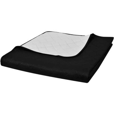 vidaXL Couverture double face Noire/Blanche 230x260 cm - Parure de lit - Publicité vidaXL Couverture double face Noire/Blanche 230x260 cm - Parure de lit - Publicité