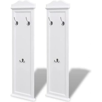 vidaXL Witte 2x Kapstokken - Kapstokset voor Hal en Slaapkamer vidaXL Witte 2x Kapstokken - Kapstokset voor Hal en Slaapkamer