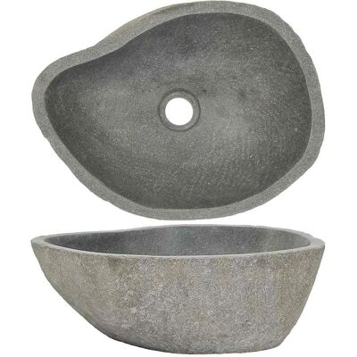 vidaXL Waschbecken Flussstein Oval 37-46cm Naturstein vidaXL Waschbecken Flussstein Oval 37-46cm Naturstein
